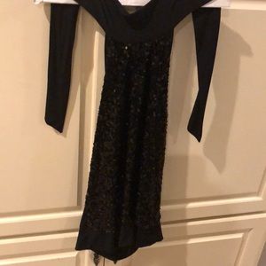 Black halter sequins top